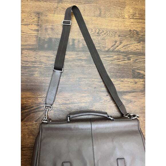 AUTHENTIC COACH LEXINGTON BROWN LEATHER BUSINESS FLAP BRIEFCASE #70666 EUC - Picture 13 of 16